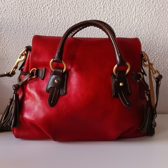 Dooney &  Bourke Stanwich red Pebbled grain leather satchel bag - Picture 2 of 13